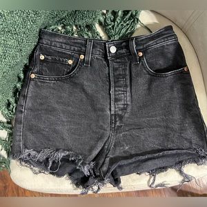 Levi’s black denim shorts